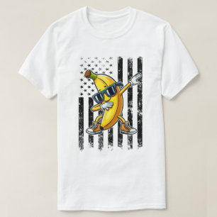 Dabbing Banana Retro USA Flag Shirt