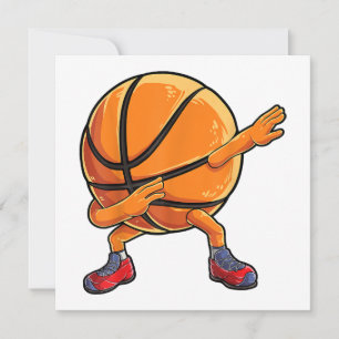 Dabbing Basketball Ball Funny Boys Men Women Sport Invitation