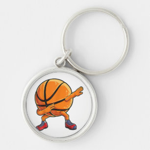 Dabbing Basketball Ball Funny Boys Men Women Sport Keychain