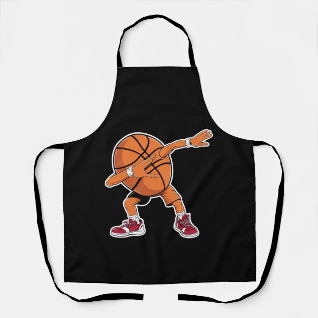 Dabbing Basketball Ball Funny Sports Player  Apron (Front)