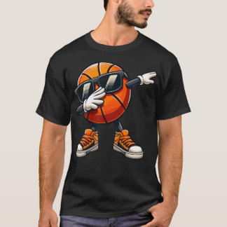 Dabbing Basketball Ball Sunglasses Funny Basketbal T-Shirt