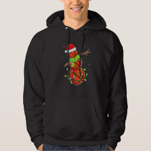 Dabbing Basketball Christmas Lights Snowman Santa  Hoodie