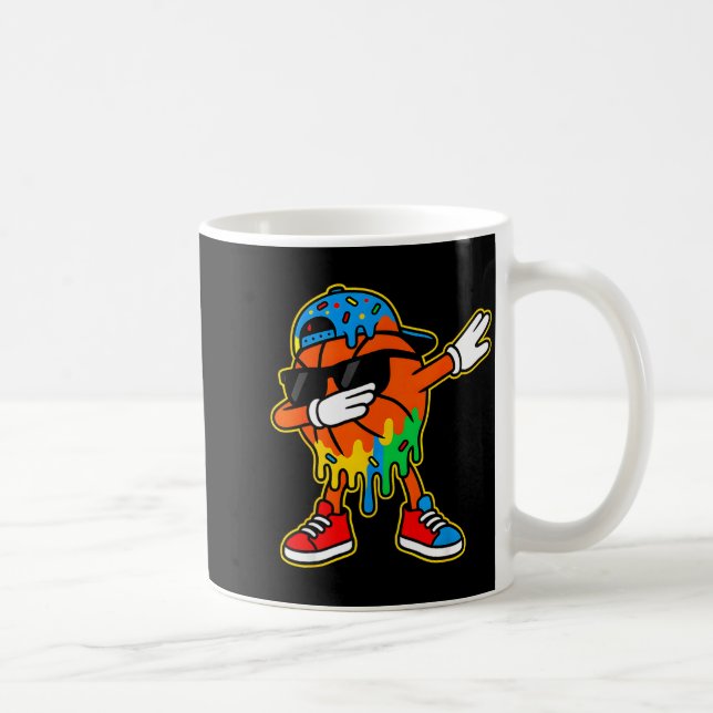 Dabbing Basketball Ice Cream Drip Boys Basketball  Coffee Mug (Right)