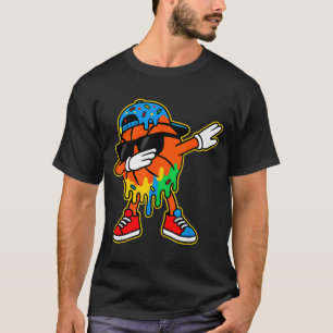 Dabbing Basketball Ice Cream Drip Boys Basketball T-Shirt