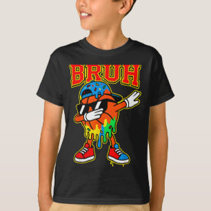 Dabbing basketball ice cream drip bruh boys T-Shirt
