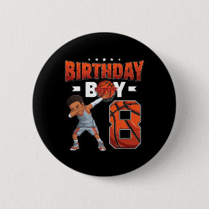 Dabbing Basketball player 8 Years Old Boy 8th Birt 2 Inch Round Button