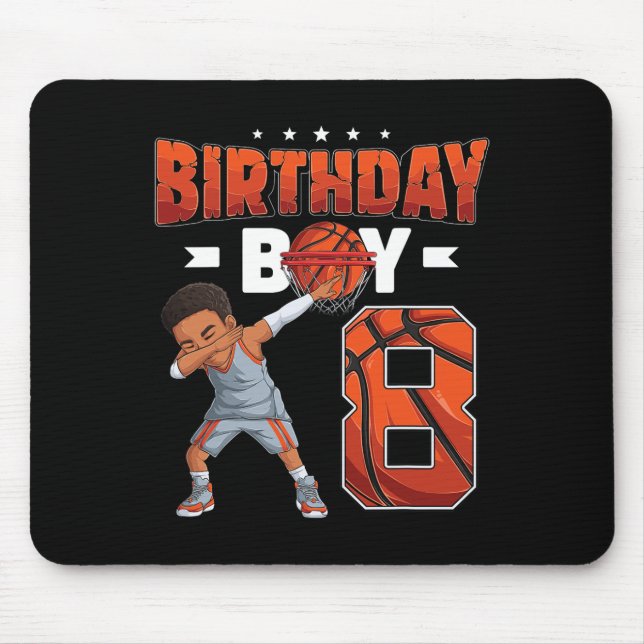 Dabbing Basketball player 8 Years Old Boy 8th Birt Mouse Pad (Front)