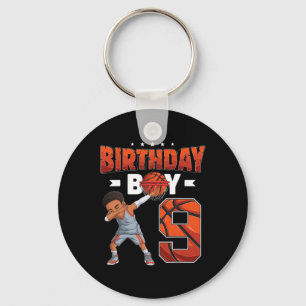 Dabbing Basketball player 9 Years Old Boy 9th Birt Keychain