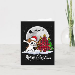 Dabbing Beagle Dab Dog Santa Hat Christmas Tree Fu Card