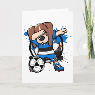 Dabbing Beagle Dog Estonia Soccer Fans Jersey Foot Card