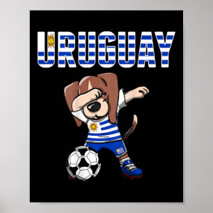 Dabbing Beagle Dog Uruguay Soccer Fans Jersey Urug Poster