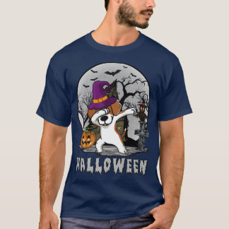 Dabbing Beagle Dog Witch Hat Funny Dog Halloween C T-Shirt