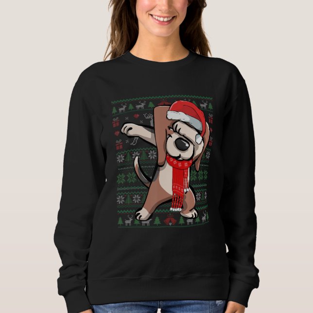 Dabbing Beagle Ugly Christmas Sweat Funny Party (Devant)