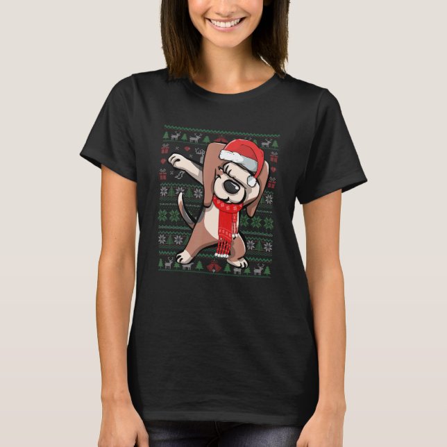 Dabbing Beagle Ugly Christmas Sweat Funny Party (Devant)