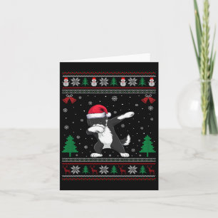 Dabbing Bernedoodle Dog Santa Hat Boys Girls Kids  Card