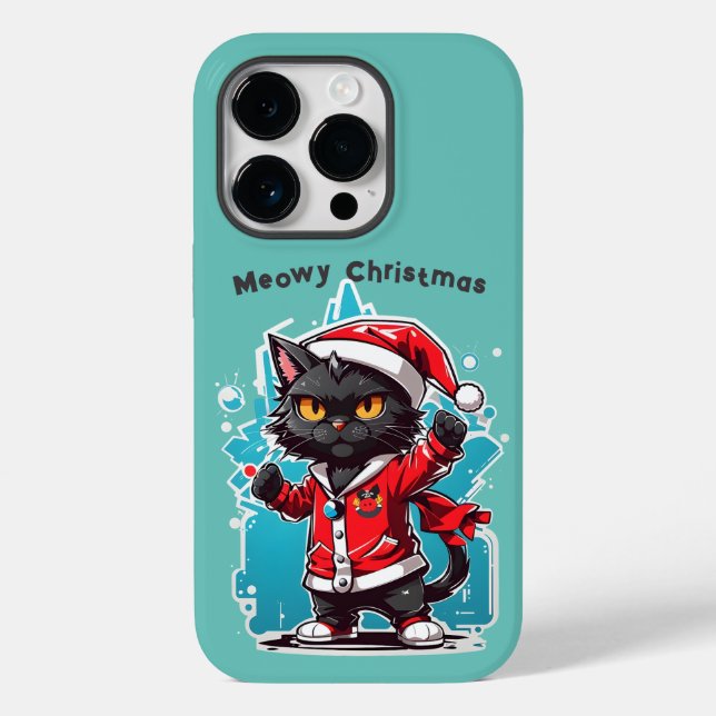Dabbing Black Cat: Meowy Christmas Festivities Case-Mate iPhone Case (Back)
