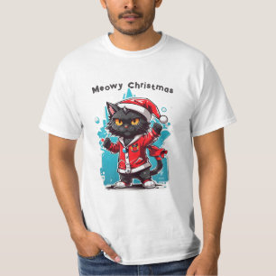 Dabbing Black Cat: Meowy Christmas Festivities T-Shirt