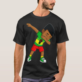 Dabbing Black King Juneteenth Brown Skin Boys Kids T-Shirt