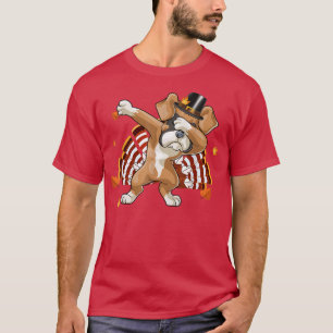 Dabbing Boxer Dog Thanksgiving Day Dog Pilgrim Boy T-Shirt