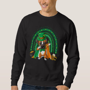 Dabbing Boxer St Patrick's Day Rainbow Leprechaun Sweatshirt