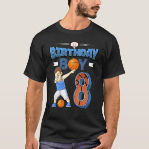 Dabbing Boy 8 Year Old Basketball Player 8th Birth T-Shirt