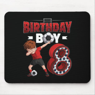 Dabbing Boy 8 Year Old Soccer Player 8th Birthday Mouse Pad