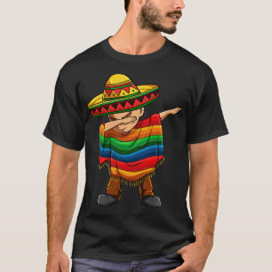 Dabbing Boy Mexican Poncho Cinco de Mayo Sombrero  T-Shirt