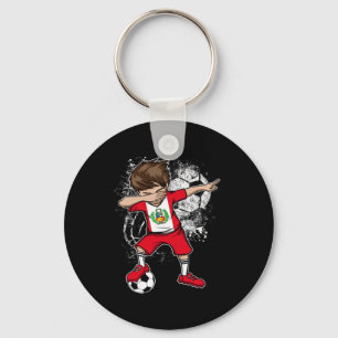 Dabbing Boy Peru Soccer Shirt Jersey Peruvian Foot Keychain