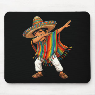 Dabbing Boy Sombrero Serape Cinco de Mayo Fiesta Mouse Pad