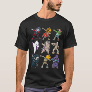 Dabbing Boys Halloween Pumpkin Skeleton Kids Pumpk T-Shirt