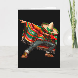 Dabbing Boys Mexican Poncho Cinco De Mayo Boys Men Card