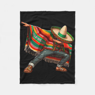 Dabbing Boys Mexican Poncho Cinco De Mayo Boys Men Fleece Blanket
