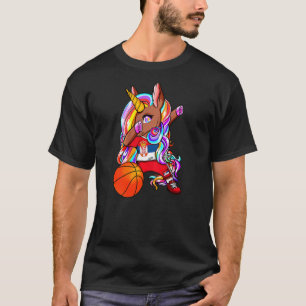 Dabbing Brown Skin Unicorn Serbia Basketball Jerse T-Shirt
