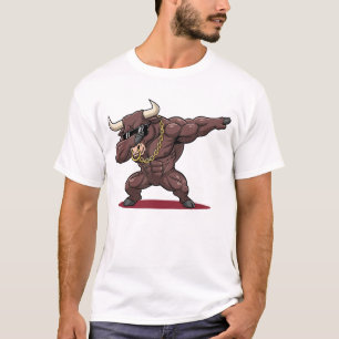 Dabbing Bull Funny Cute Bull Dab Dance T-Shirt