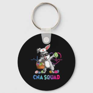 Dabbing Bunny Cna Squad Eggs Nursing Easter Day  Keychain