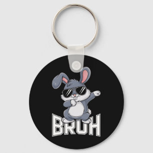 Dabbing Bunny Easter Bruh1  Keychain