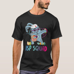 Dabbing Bunny Easter Eggs Nursing Heartbeat DSP Sq T-Shirt