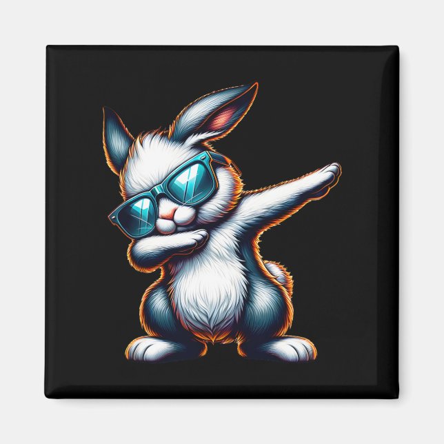 Dabbing Bunny Funny Easter Bunny  Magnet (Front)
