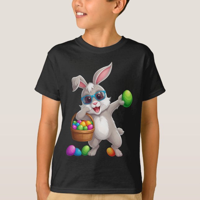 Dabbing Bunny Funny Easter  T-Shirt (Front)