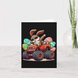Dabbing Bunny Happy Easter Boys Kids Monster Truck Card