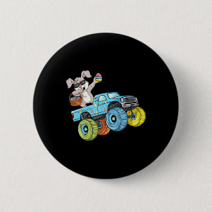Dabbing Bunny Happy Easter Monster Truck Boys Girl 2 Inch Round Button