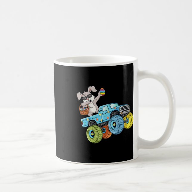 Dabbing Bunny Happy Easter Monster Truck Boys Girl Coffee Mug (Right)