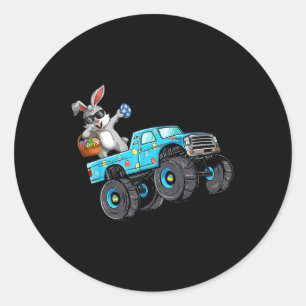 Dabbing Bunny Happy Easter Monster Truck Lovers Bo Classic Round Sticker