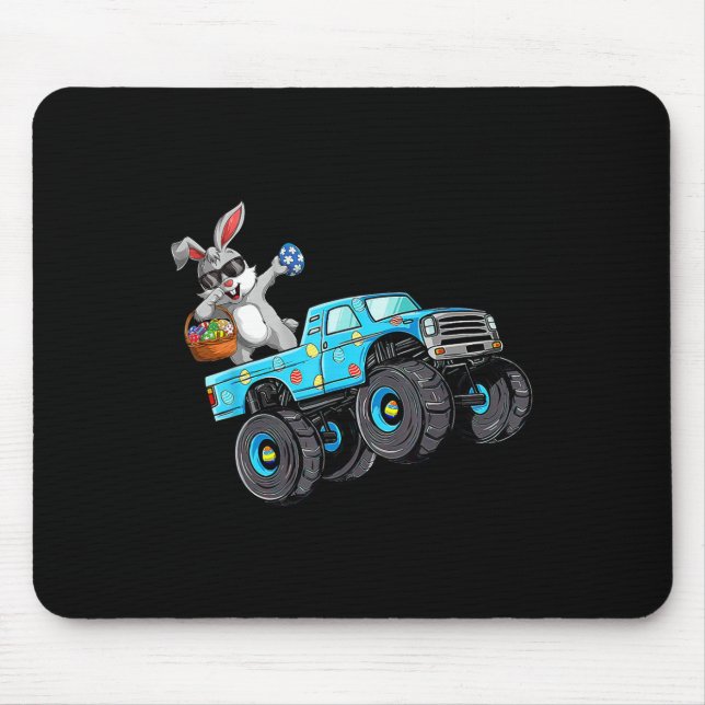 Dabbing Bunny Happy Easter Monster Truck Lovers Bo Mouse Pad (Front)