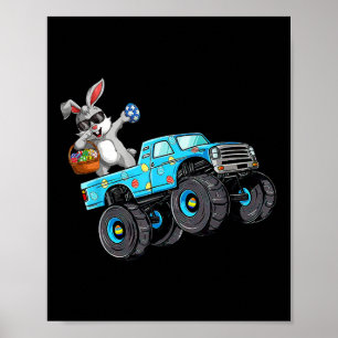Dabbing Bunny Happy Easter Monster Truck Lovers Bo Poster