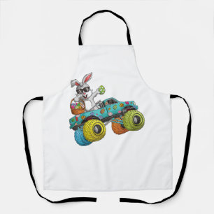 Dabbing Bunny Happy Easter Monster Truck Lovers Ki Apron