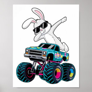 Dabbing Bunny Happy Easter Monster Truck Lovers Ki Poster