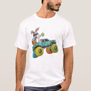Dabbing Bunny Happy Easter Monster Truck Lovers Ki T-Shirt