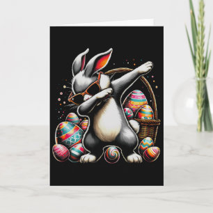 Dabbing Bunny Rabbit Happy Easter Egg Gift Kids Bo Card