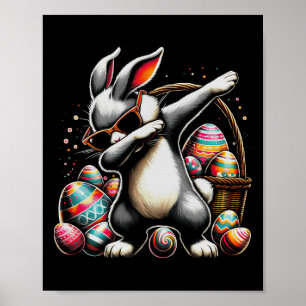 Dabbing Bunny Rabbit Happy Easter Egg Gift Kids Bo Poster